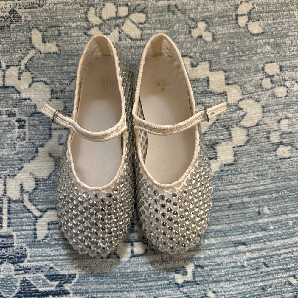 Zara crystal girls ballet flats